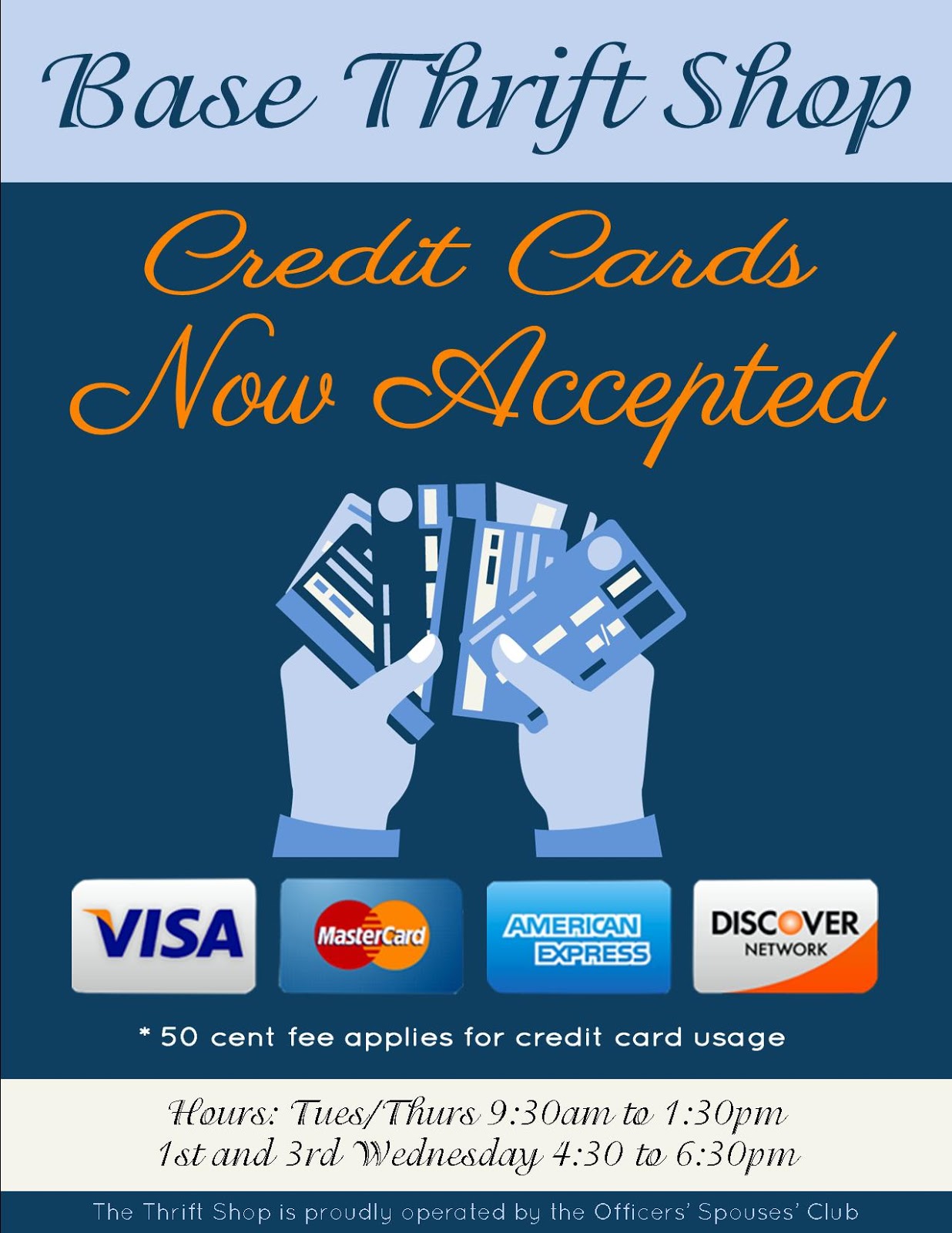 B.A. in Housewifery Design Thrift Shop & Credit Cards