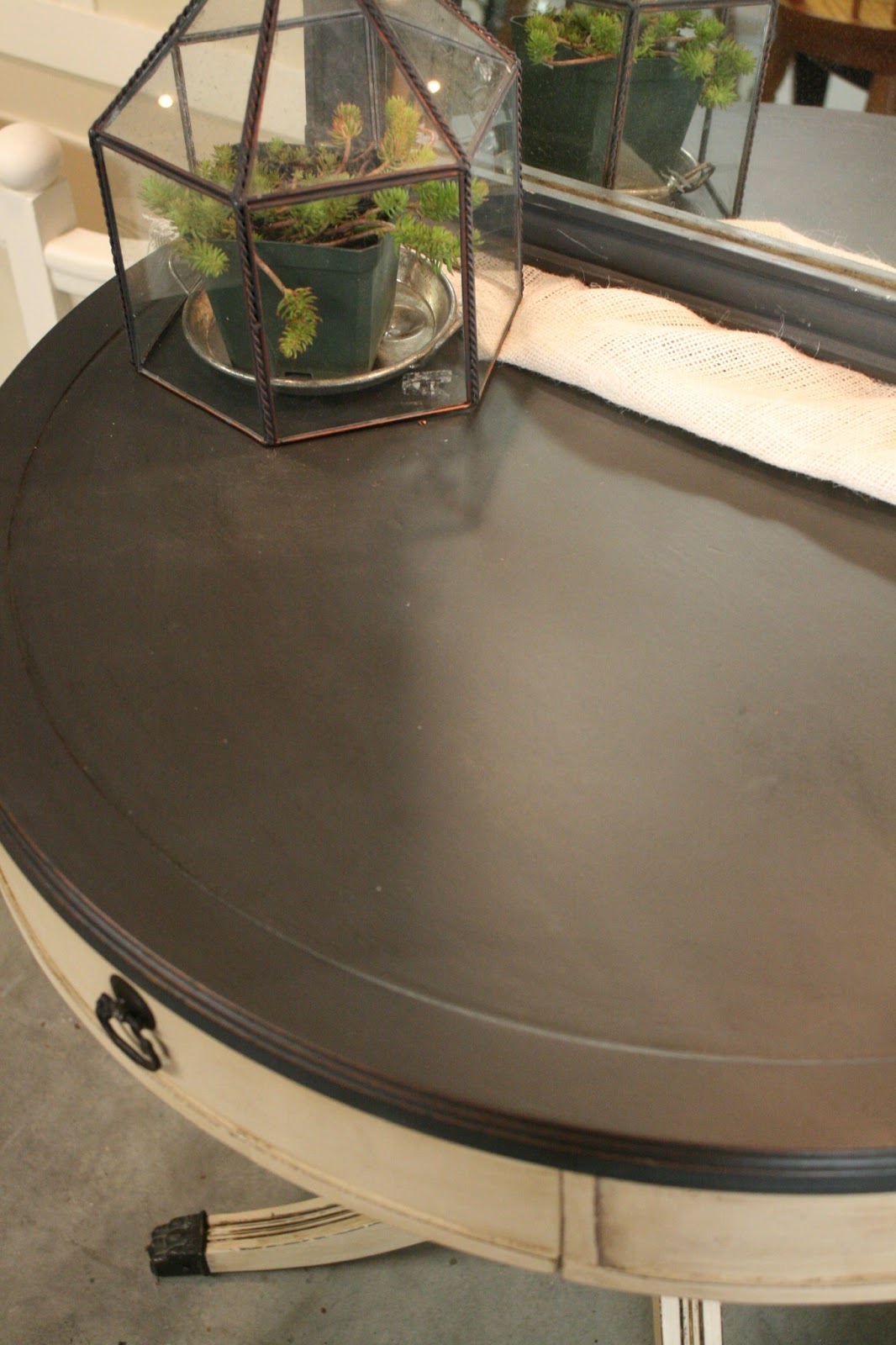 Reloved Rubbish Leather Topped Table Chalk Paint Makeover