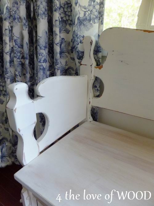 4 the love of wood A BED INTO A BENCH before and after