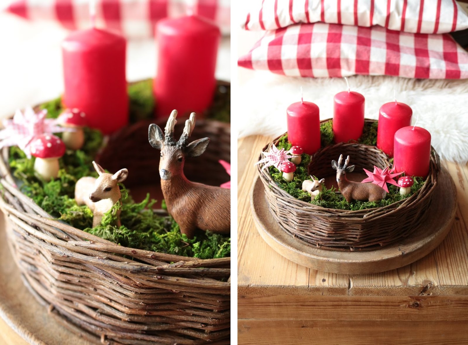 Meine grüne Wiese: 4 Kerzen im Wohnzimmer