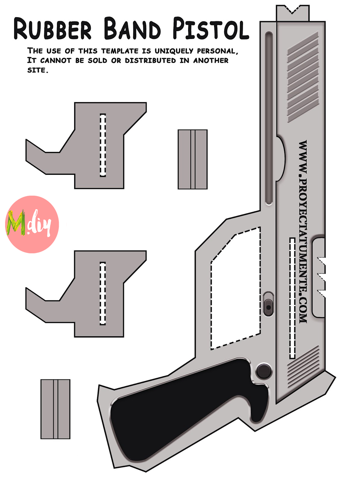 How to make a cardboard gun pistol Rubber Band MDIY