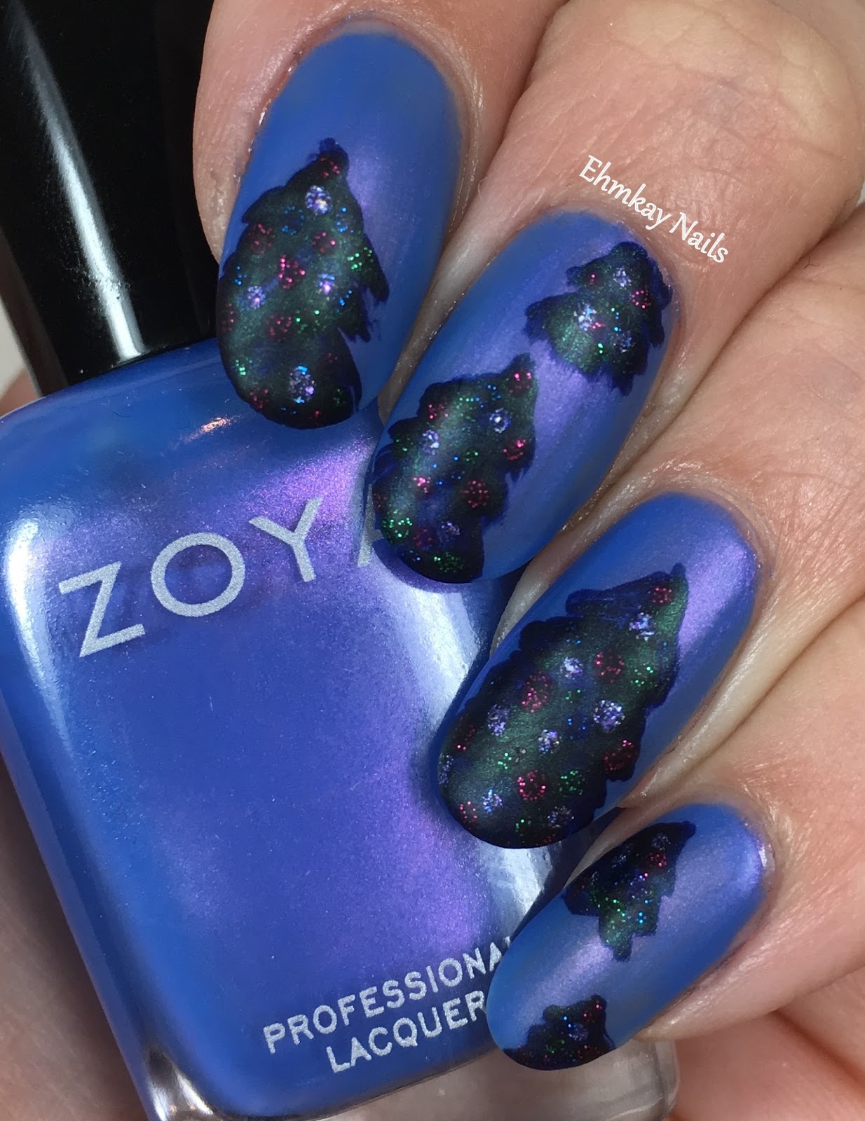 ehmkay nails Christmas Trees with Zoya Holiday Enchanted Collection
