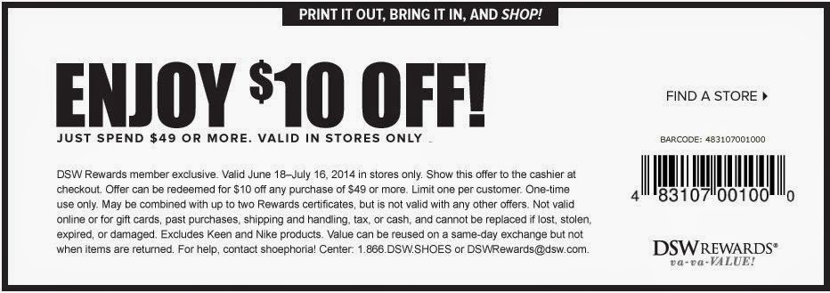 Dsw Printable Coupons September 2015