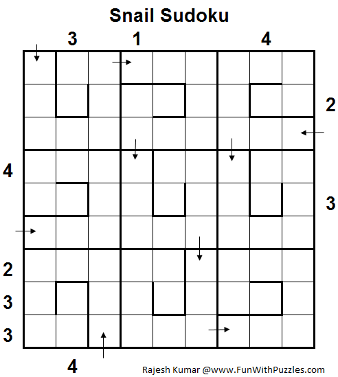 Snail Sudoku (Logical Puzzles Series #6)