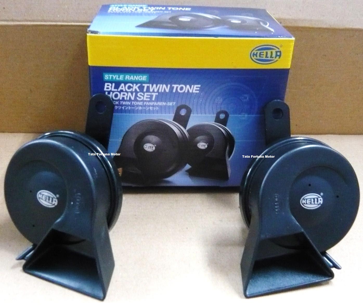 HEMAL AUTO PARTS: Hella Black Twin Tone Horn Set(110db(A)