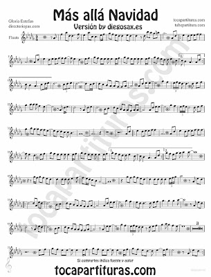Tubepartitura Más Allá de Gloria Estefan partitura para Flauta Villancico pop - rock