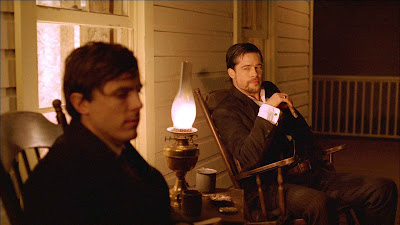 Casey Affleck as Robert Ford and Brad Pitt as Jesse James, The Assassination of Jesse James by the Coward Robert Ford, Directed by  Andrew Dominik