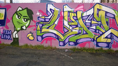 Few & Far, Lime Green, Pink Wall