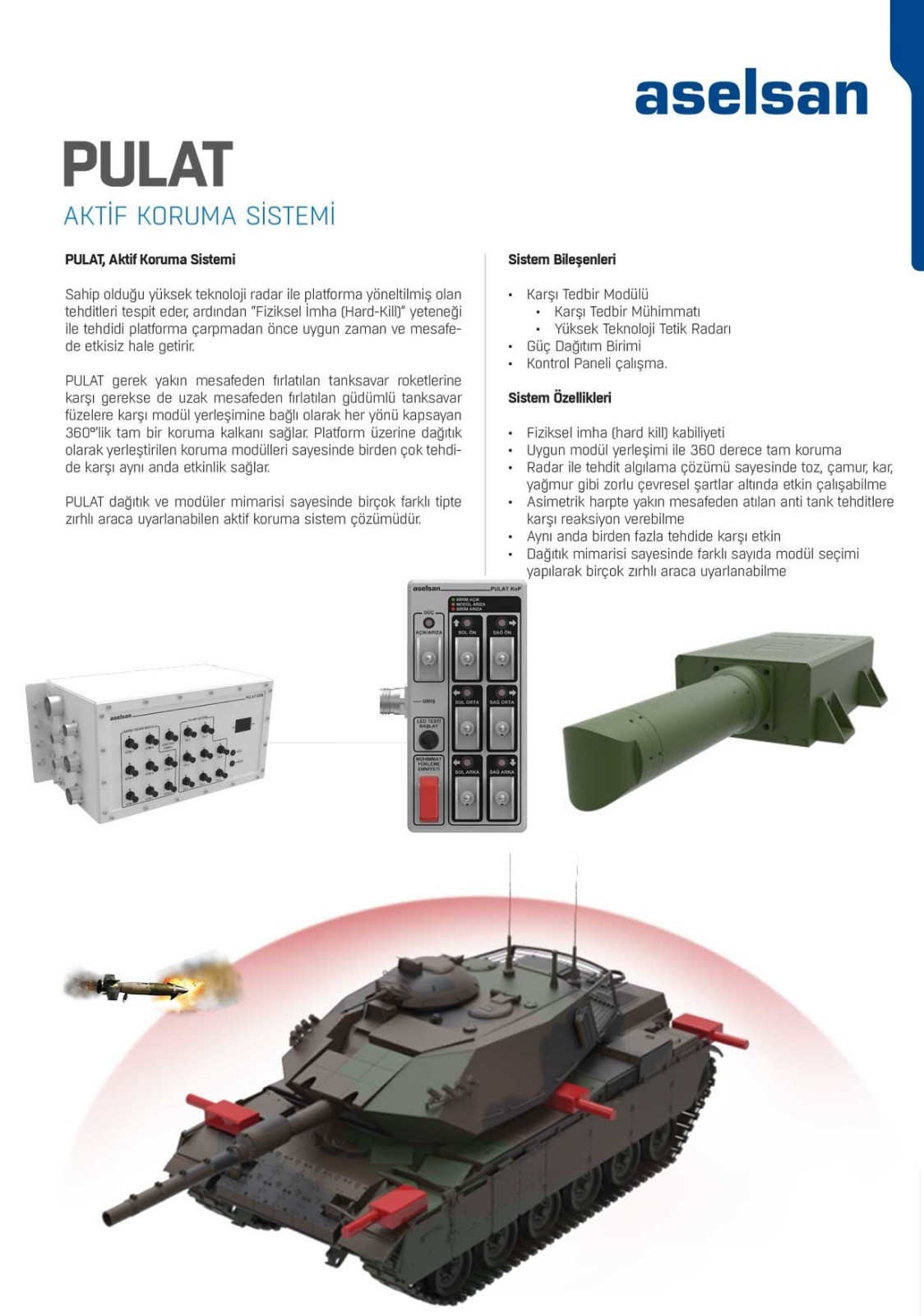 IDEF 2019年第14屆土耳其國際防務展覽:土耳其Aselsan公司展出M60T1戰車Pulat主動防護系統(APS) @ 阿棟的部落格::  痞客邦::