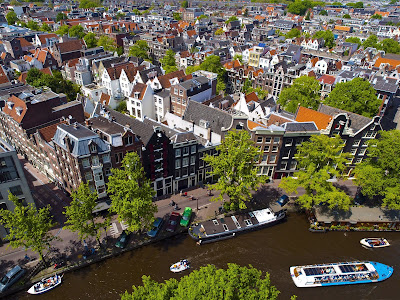Vista aérea de la ciudad de Amsterdam, Países Bajos.