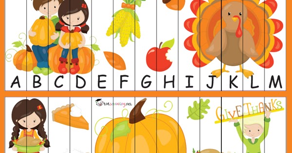 Free Thanksgiving Alphabet Puzzle | Totschooling - Toddler ... Free Thanksgiving Alphabet Puzzle | Totschooling - Toddler ...