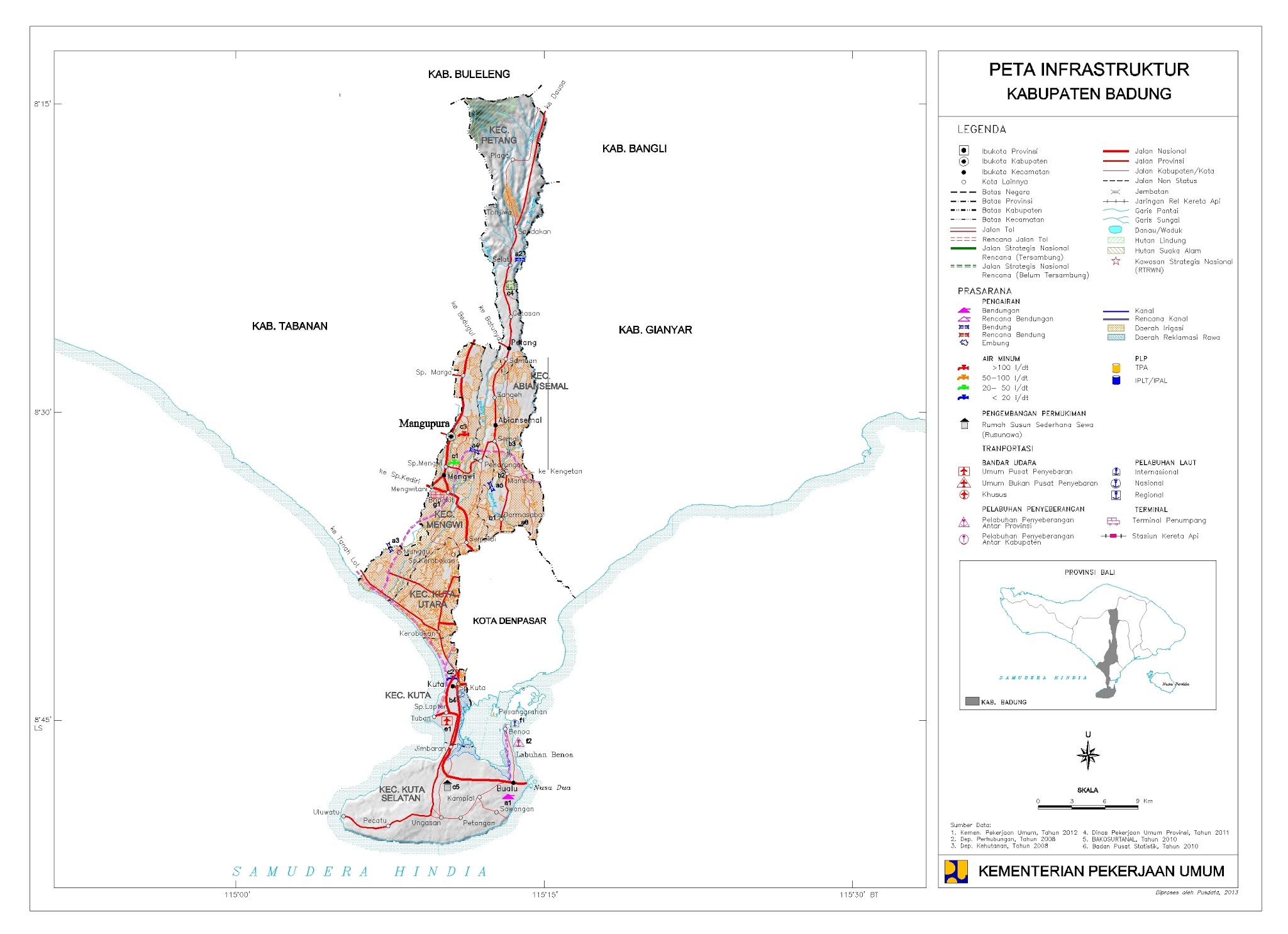 Peta Kota Peta Kabupaten Badung 