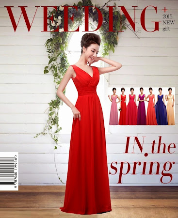 2014 New Release One-Design Multi-Color V-Neck Maxi Bridesmaids Dress