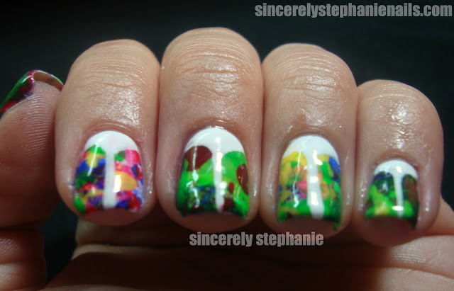 splatter v-gap nail art