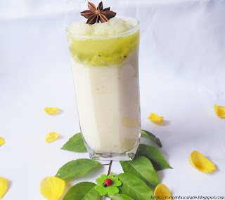 Milkshake cu ananas, anason si sorbet de lamaie
