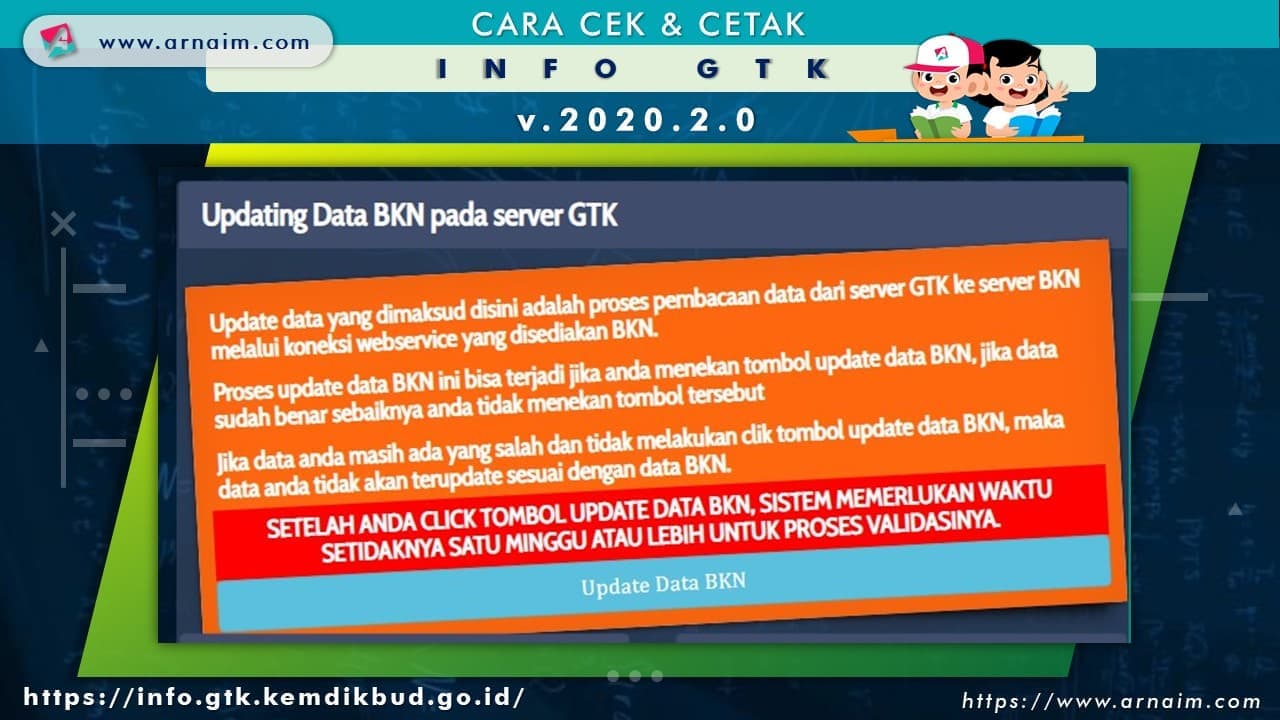 ARNAIM.COM - CARA CEK & CETAK INFO GTK v.2020.2 - UPDATE DATA BKN PADA SERVER GTK
