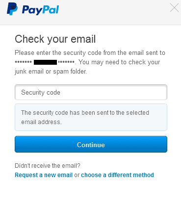 paypal security code