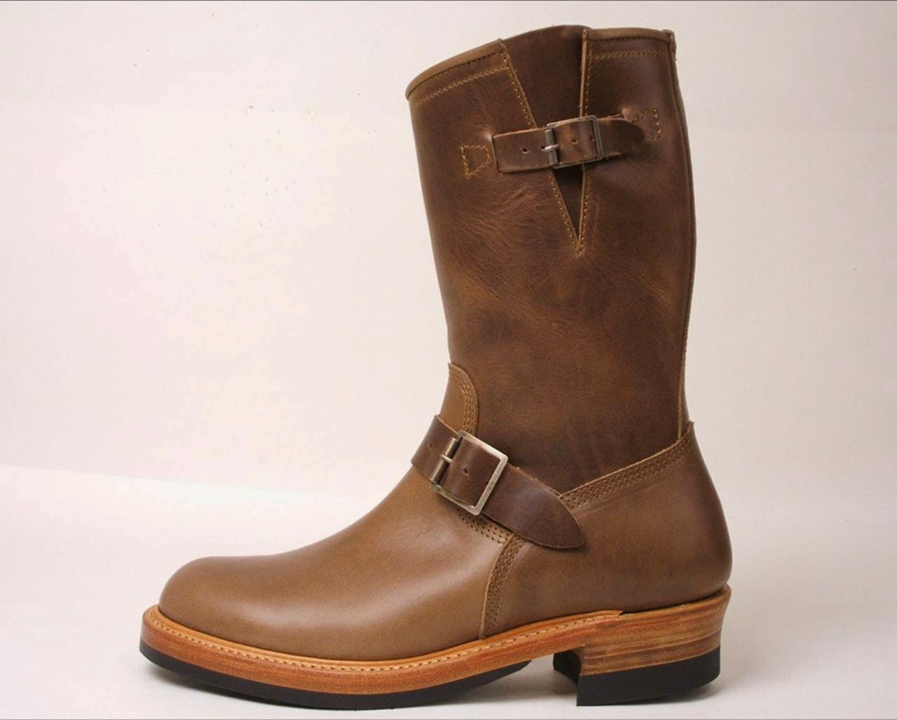 Vintage Engineer Boots JOHN LOFGREN & CO. ENGINEER BOOTS NATURAL