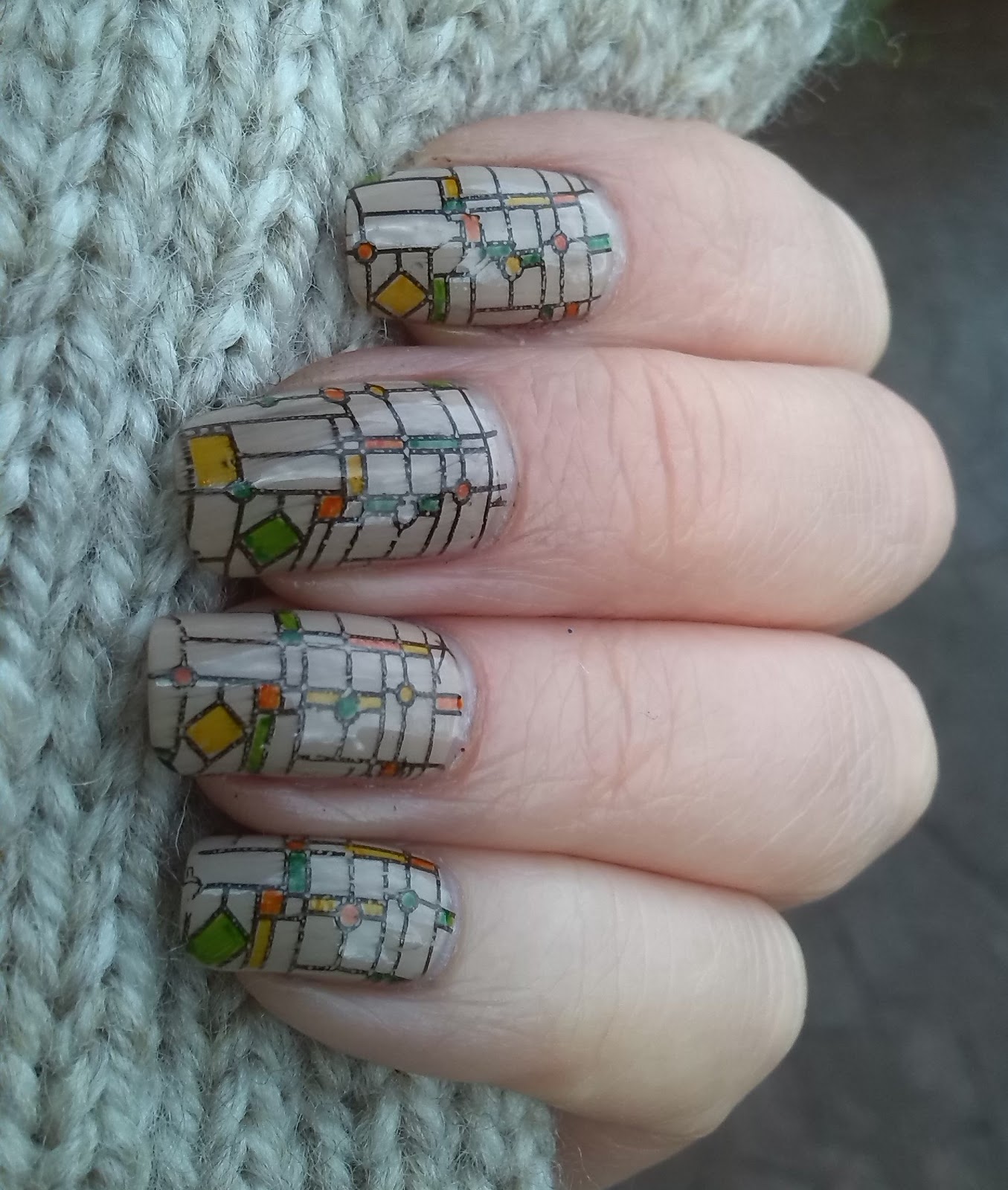 Stained glass nails with EDM 03