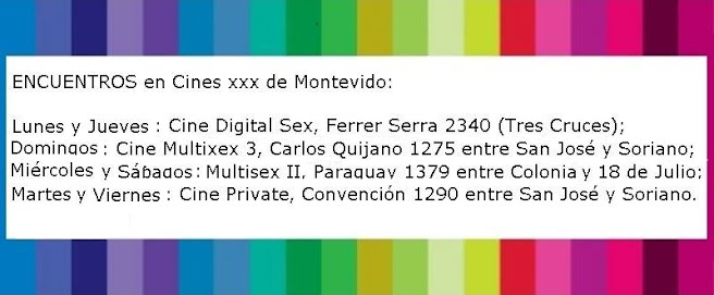 Dias para Encuentros en Cines XXX de Montevideo!