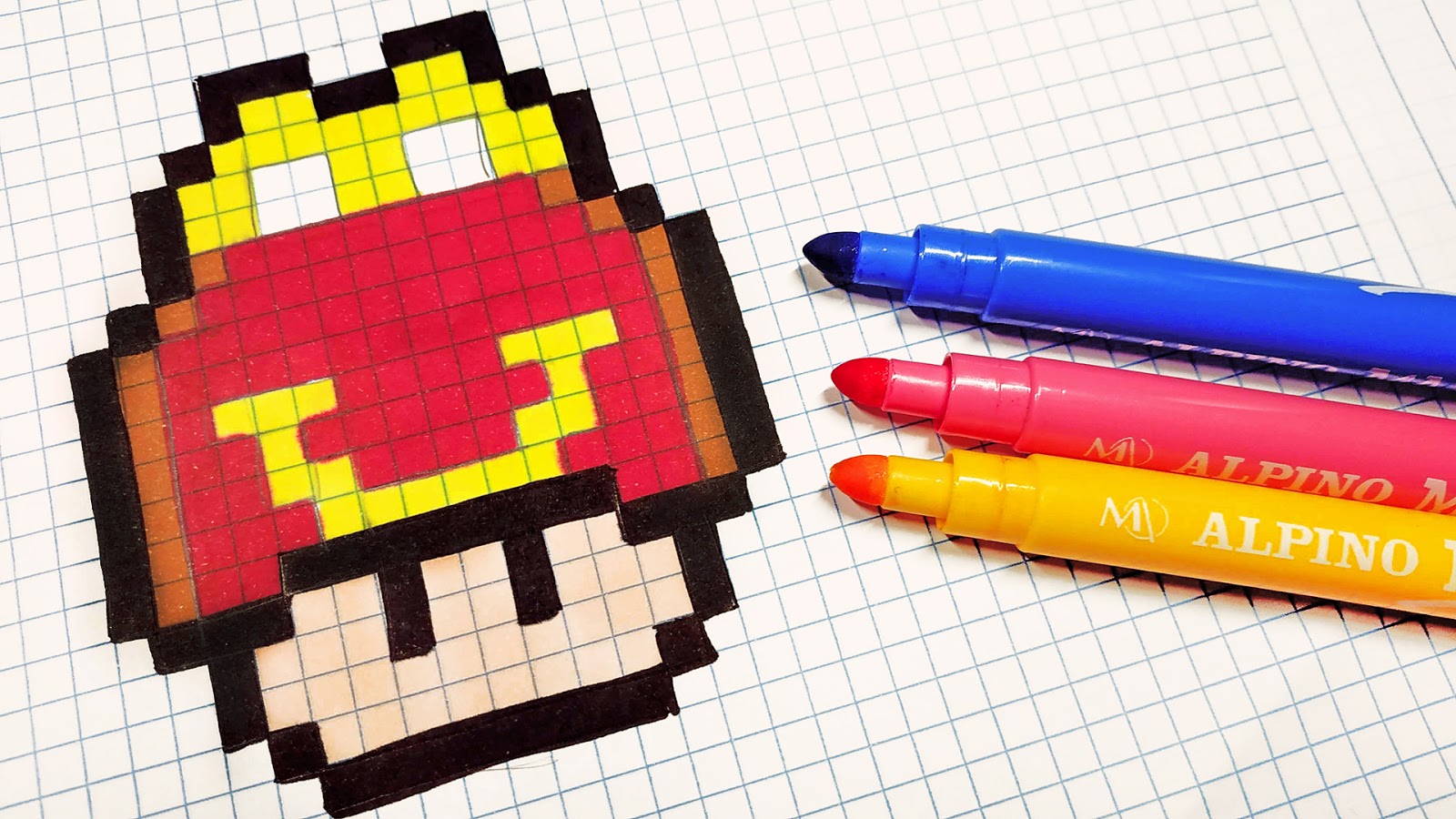 Handmade Pixel Art - How To Draw Happy Meal Mushroom #pixelart