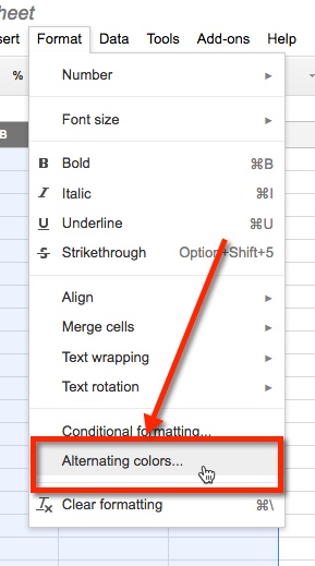 Google Sheets - Alternating Colors