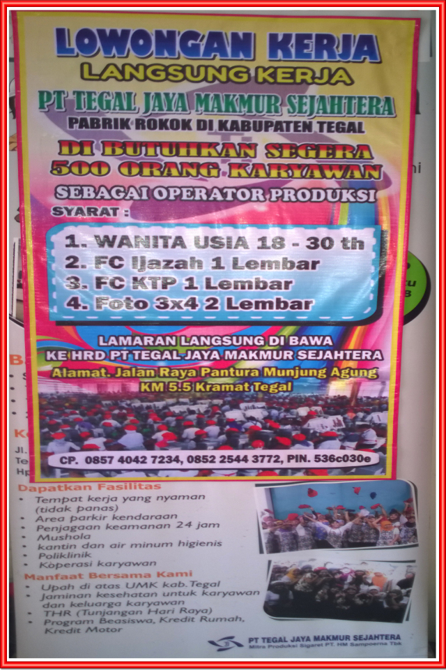 Lowongan Kerja Di Pt Tegal Jaya Makmur Sejahtera Info Lowongan Kerja Terbaru