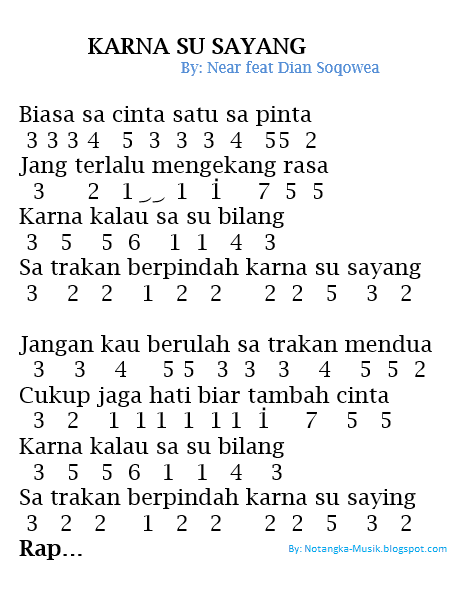 Image Result For Partitur Karna Su Sayang Image Result For Partitur Karna Su Sayang