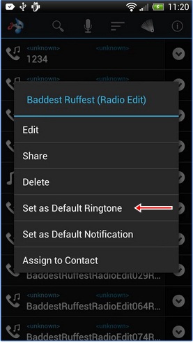 Rubah ringtone dengan MP3 di Android