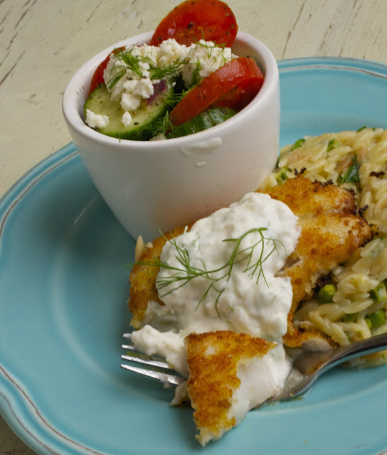 more than burnt toast Crispy Black Cod Fillets with Fennel Tzatziki