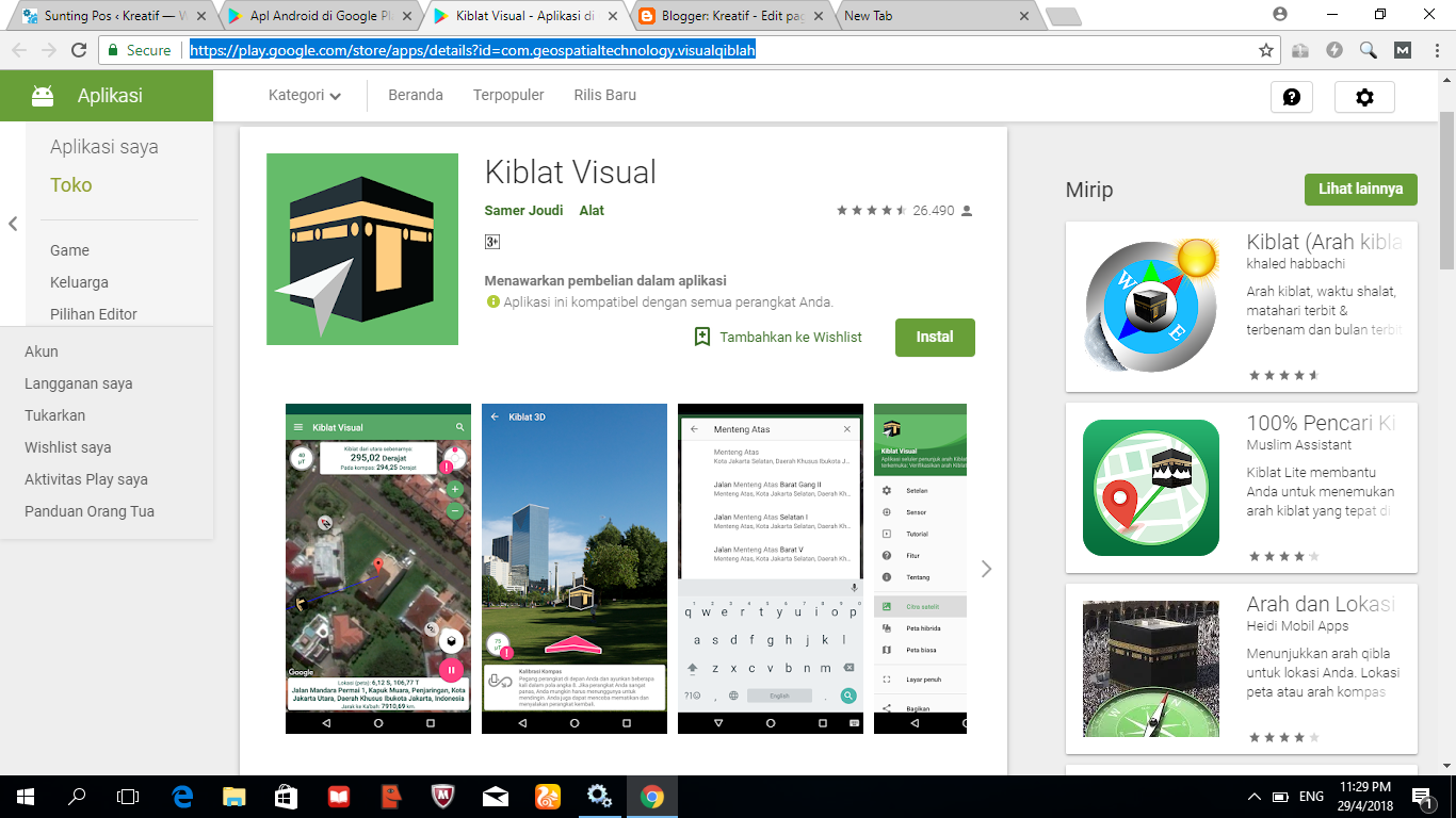 aplikasi arah kiblat
