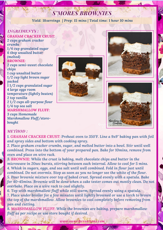 SHC 20 WICKEDLY DELICIOUS CHOCOLATE DESSERTS RECIPES S’MORES BROWNIES RECIPE