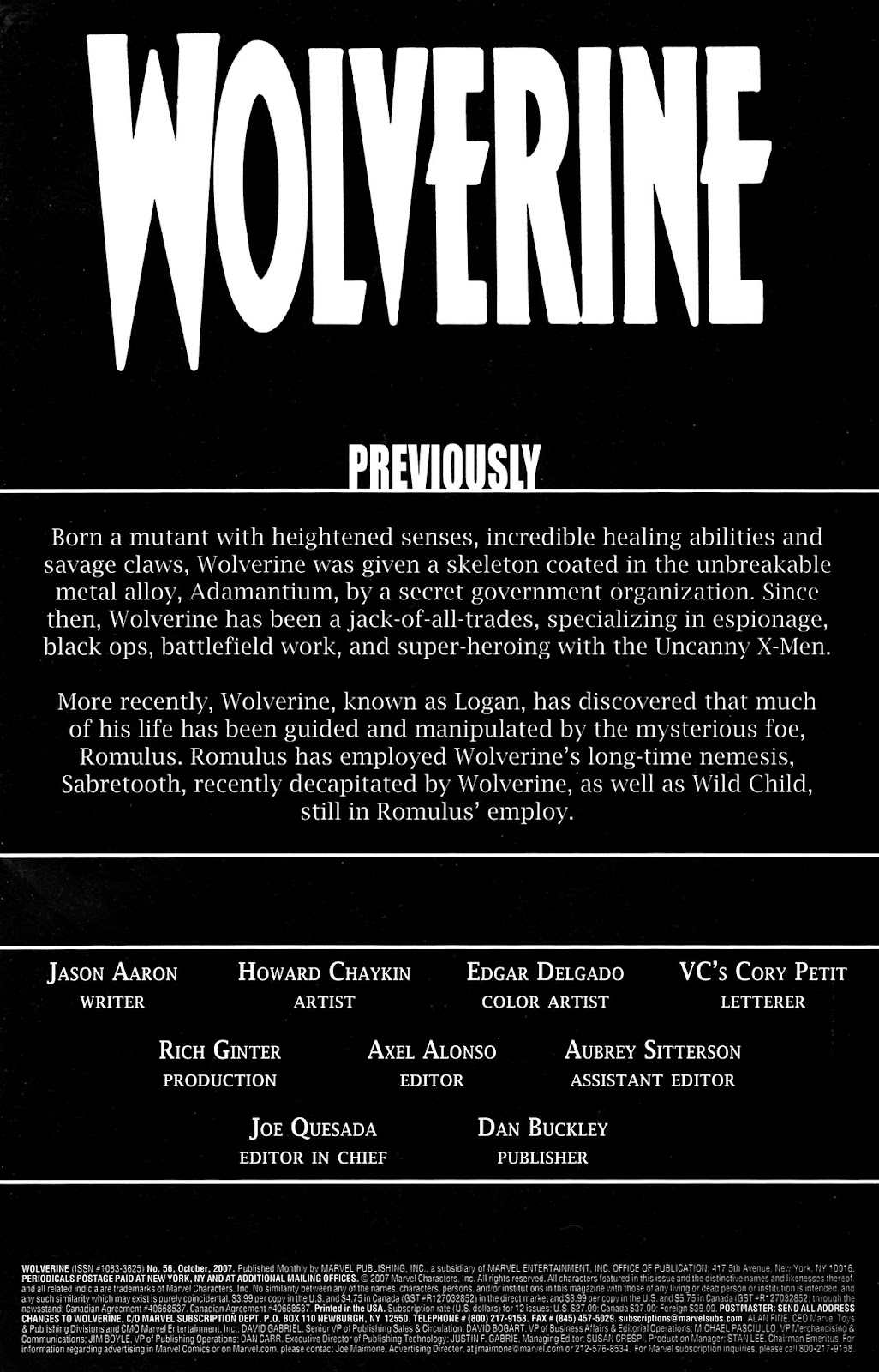 Read online Wolverine (2003) comic - Issue #56 - 2