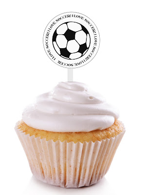 I am so glad that I sent my kids to Challenger British soccer camp this summer! Their love of the game has increased and their pent up energy has decreased. I love the ability soccer has to save my sanitity. And I love sharing my love of soccer with this versatile soccer printable that's perfect for a sticker or cupcake topper for your next soccer party.