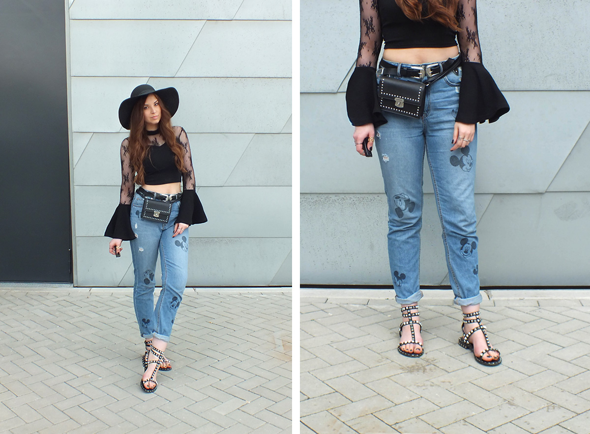 SPITZEN CROP SHIRT, MICKEY BOYFRIEND JEANS & ROCK STUD Damit solltet ihr Boyfriend Jeans auf keinen Fall kombinieren