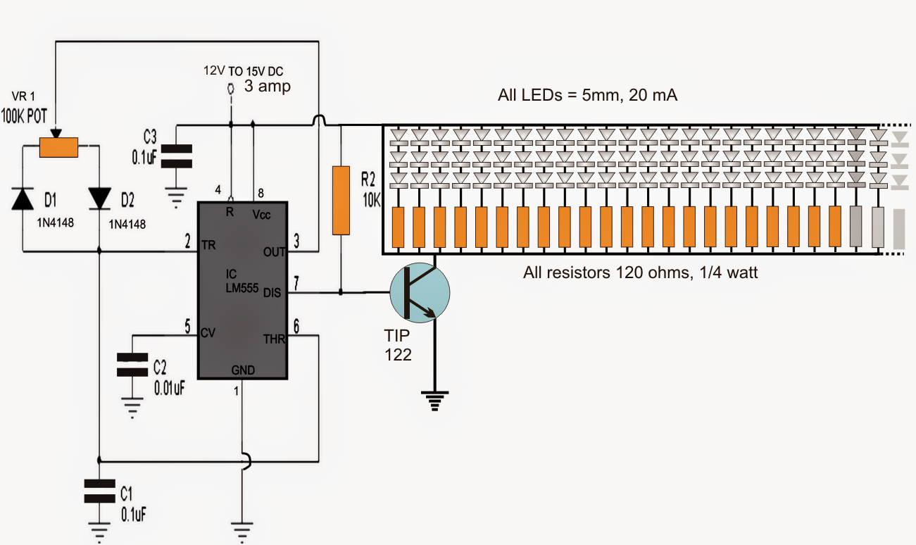 150 LED PWM Tubelight Circuit
