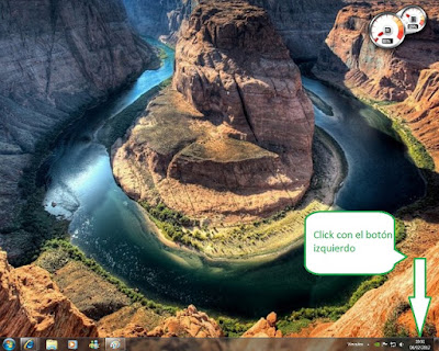tutorial como cambiar fecha y hora en win 7 cañón montaña rio