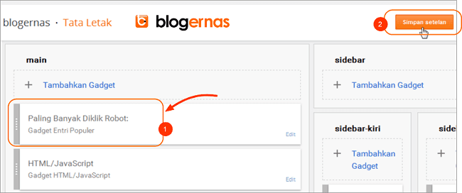 Cara Mengatur Posisi Widget pada Blog