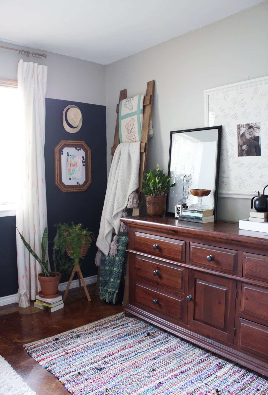 House Homemade DIY West Elm Mid Century Curtain Rod Knock Off