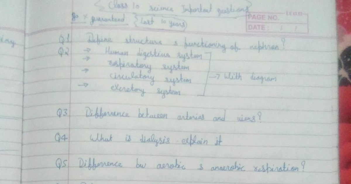 Cbse Class 10 Science Important Questions for 2019