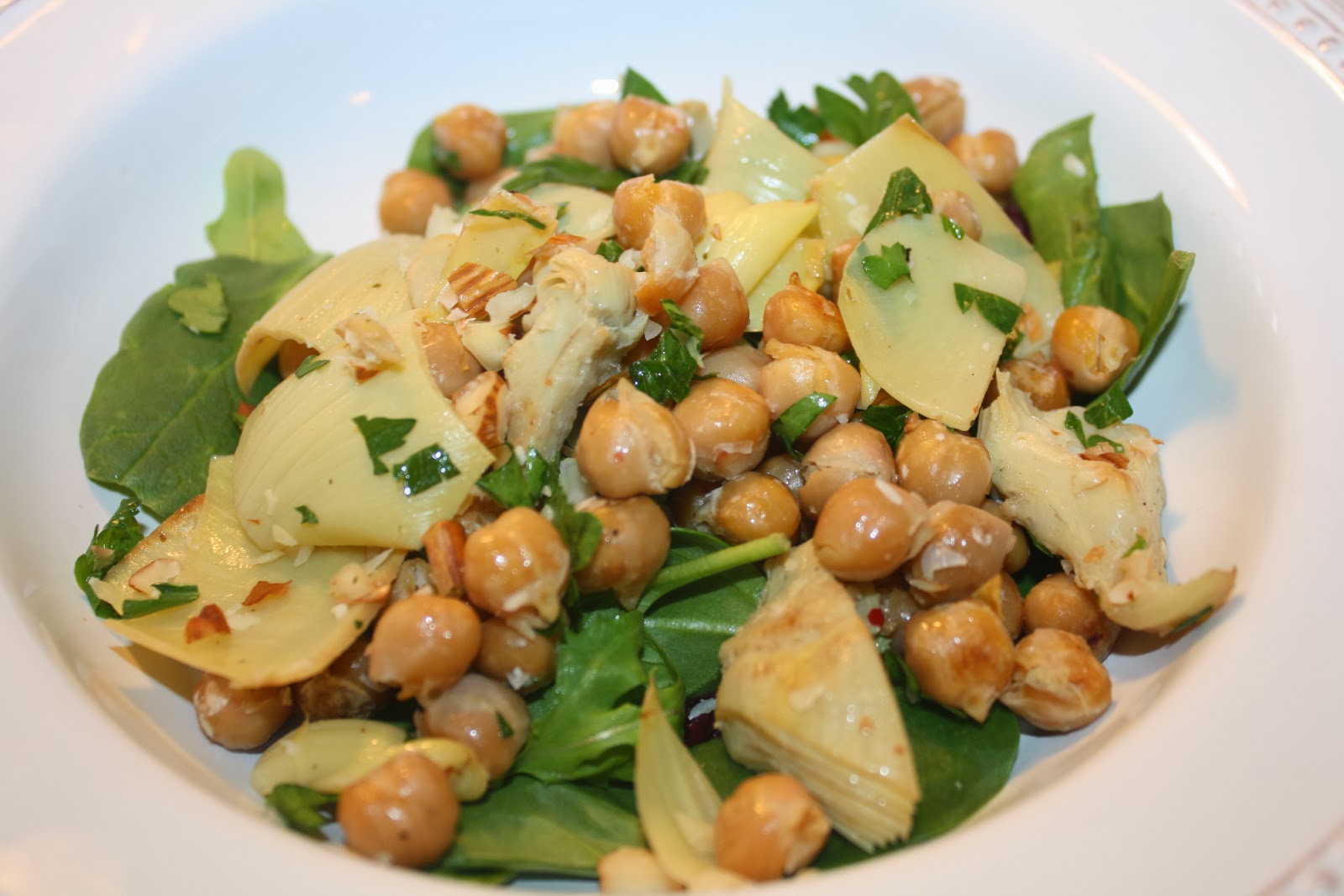 K's Veg Recipes Artichoke & Chickpea Salad