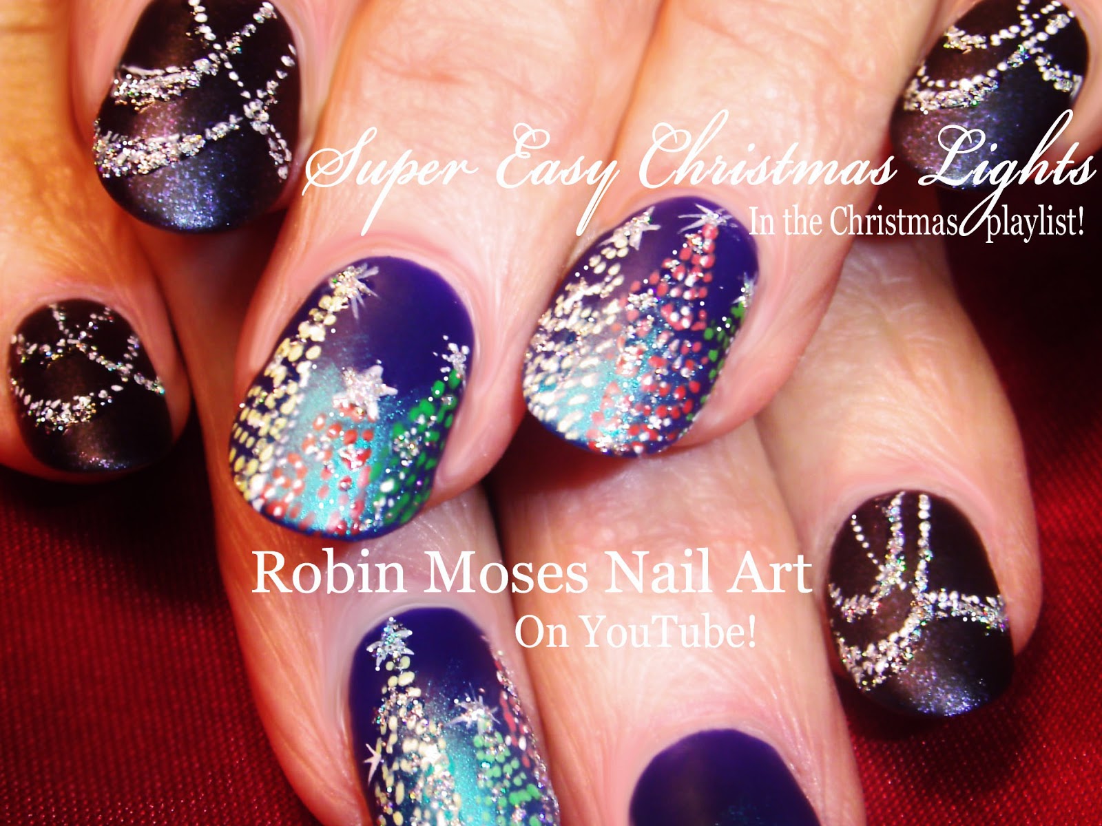 Nail Art by Robin Moses: Easy Christmas Lights Nail Art Design Tutorial ...