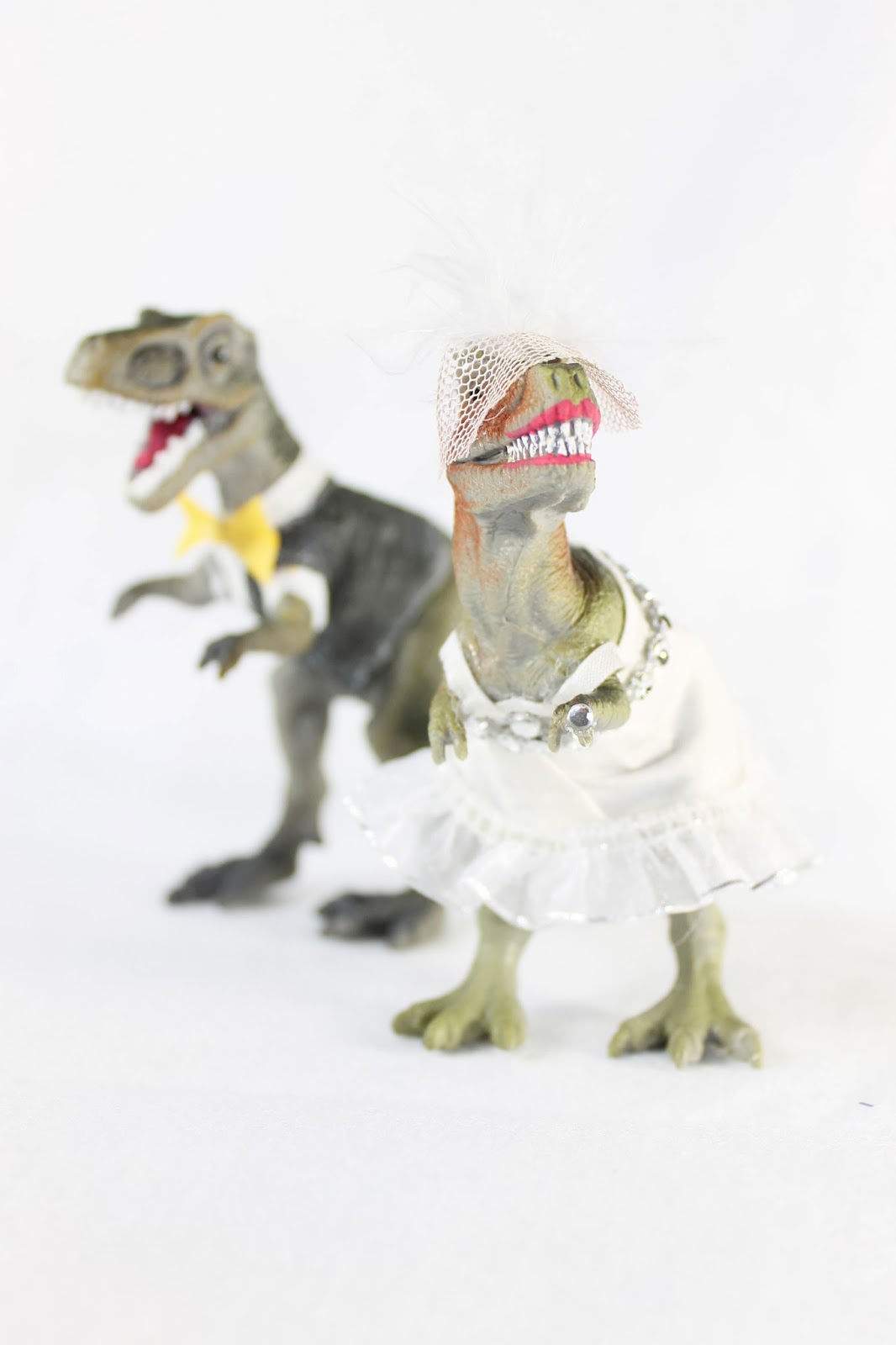 The ragged wren Dinosaur Wedding  Toppers 