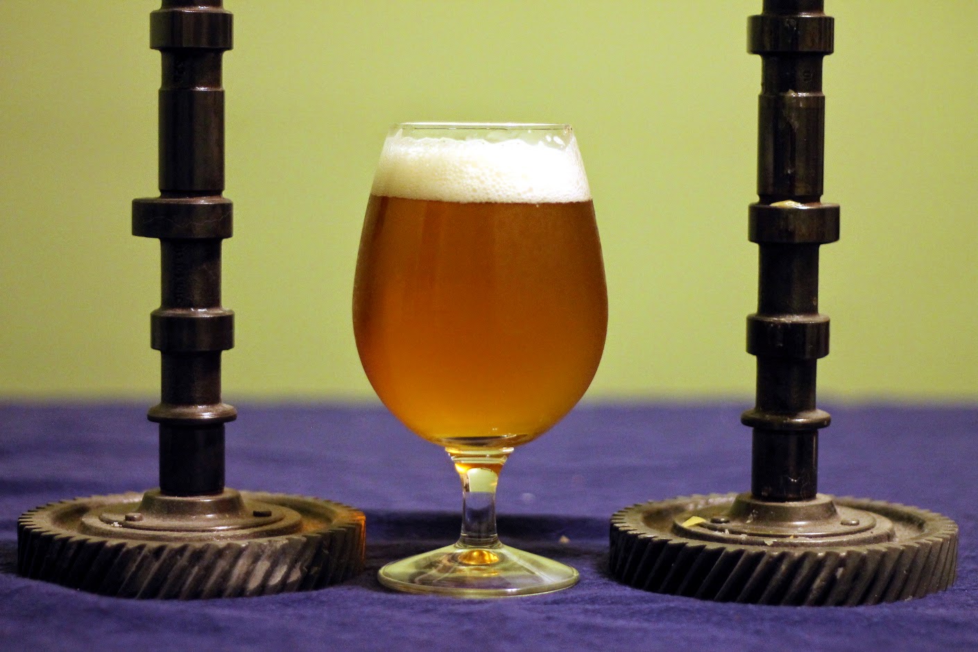 A glass of the finished IPA.