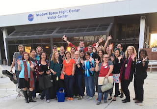 JWSTArt Event, group photo with jazz hands