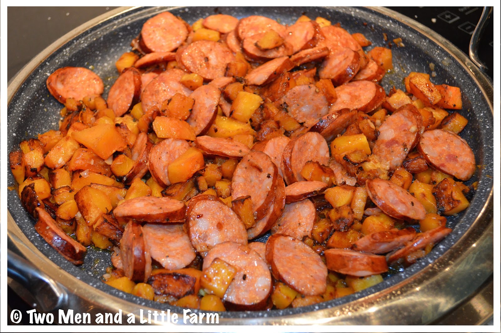 Two Men and a Little Farm BUTTERNUT SQUASH WITH ANDOUILLE SAUSAGE RECIPE