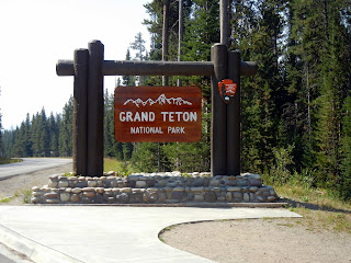 Grand Teton National Park welcome sign in Wyoming