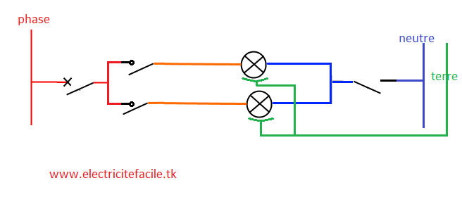 schémas électricité maison: schéma électrique interrupteur double