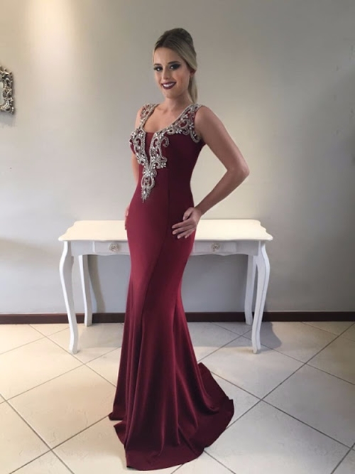 vestidos longos para casamento cor marsala