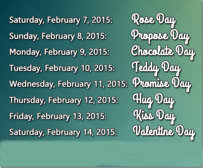2022 Valentine Week Days List